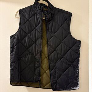 Navy J Crew Quilted Vest Size M